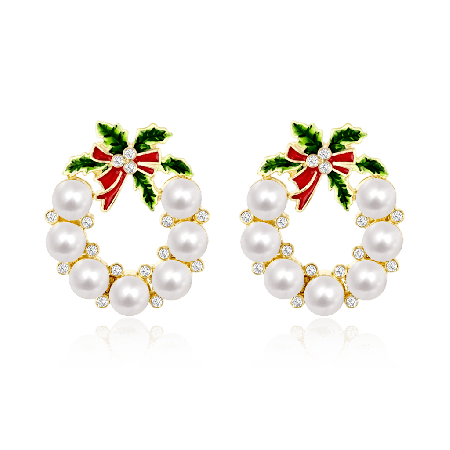 Christmas Wreath Stud Earrings