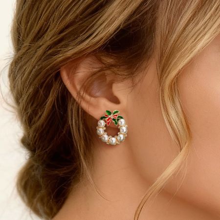 Christmas Wreath Stud Earrings