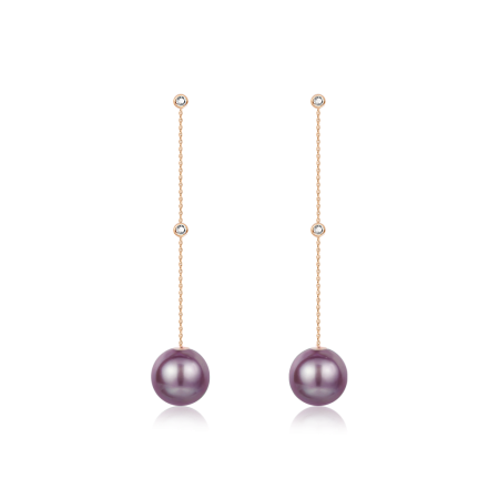 Purple Pearl Earrings