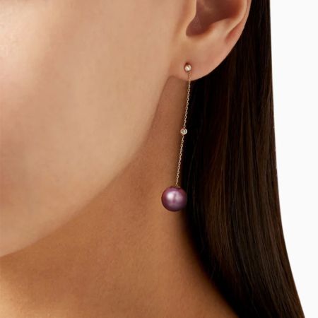 Purple Pearl Earrings
