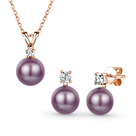 Purple Pearl Jewelry Set