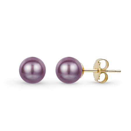 Purple Pearl Stud Earrings