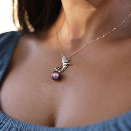 Dancing Whale Pendant Necklace