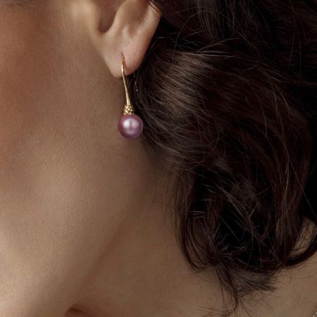 Purple Pearl Earrings