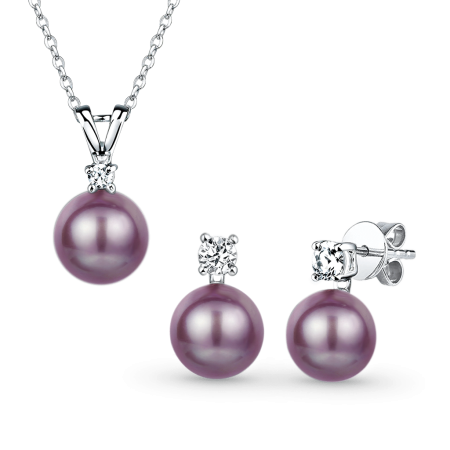 Purple Pearl Jewelry Set
