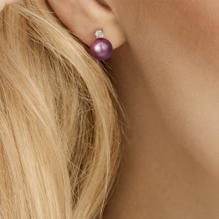 Purple Pearl Earrings