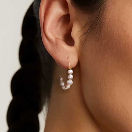 Pearl Hoop Earrings