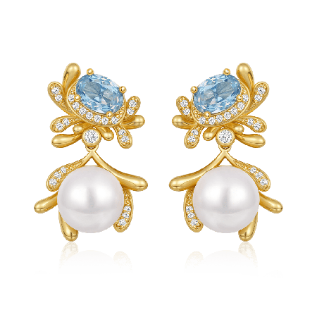 Blue Aquamarine Earrings