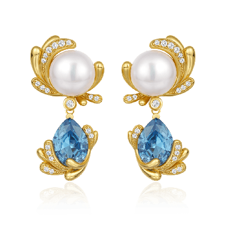 Blue Aquamarine Earrings