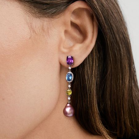 Multi Colored Stones Earrings
