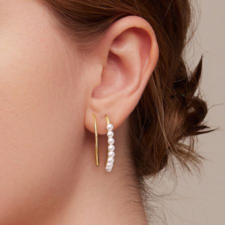 Pearl Hoop Earrings