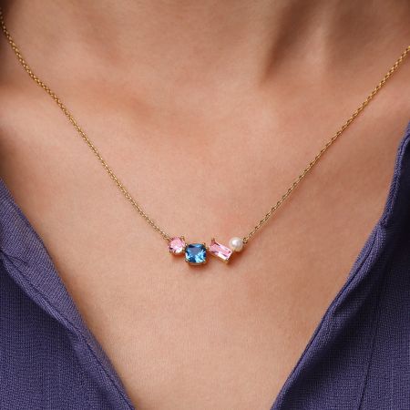Multi Colored Stones Necklace