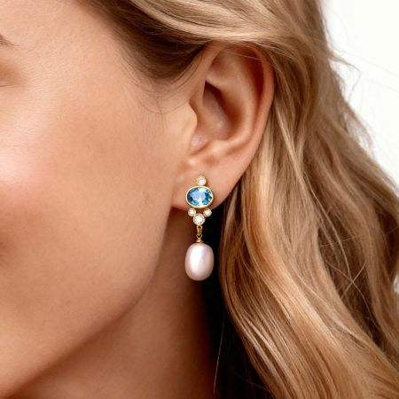 Blue Aquamarine Earrings