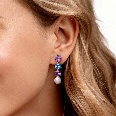 Purple Alexandrite Earrings