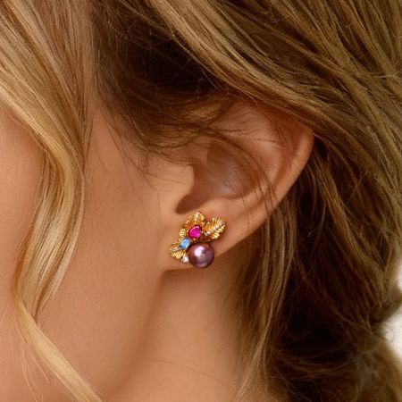 Leaves Pearl Earrings