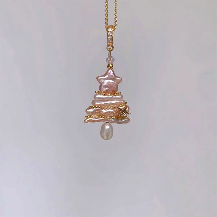 Christmas Tree Freshwater Pearl Necklace