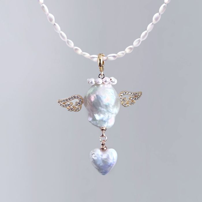 Angels Heart Freshwater Pearl Necklace