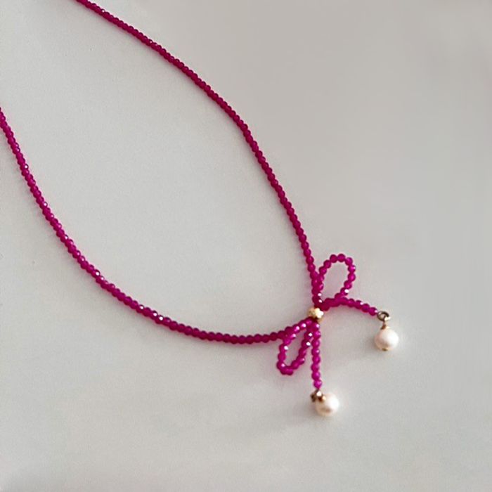 Bow Tie Freshwater Pearl Strand Necklace