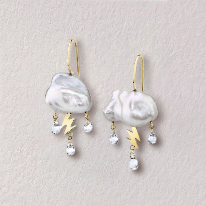 Cloud Freshwater Pearl Drop Earrings