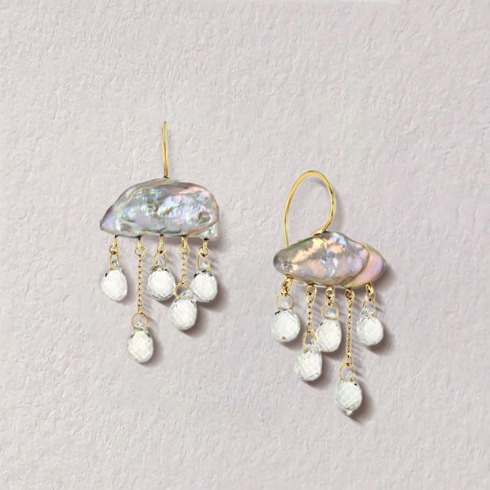 Cloud Freshwater Pearl Drop Earrings