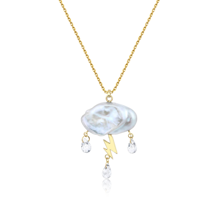 Lightning Cloud Freshwater Pearl Pendant Necklace