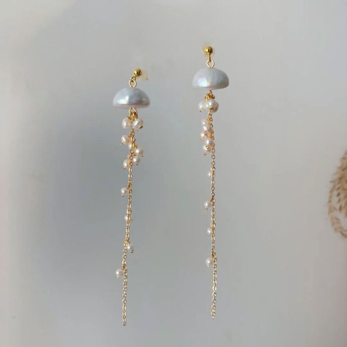 Jellyfish Freshwater Pearl Drop Earrings