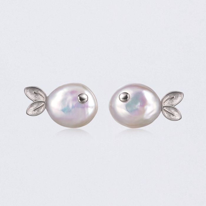 Fish Freshwater Pearl Earrings