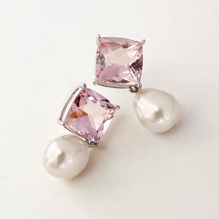 Pink Morganite Drop Earrings