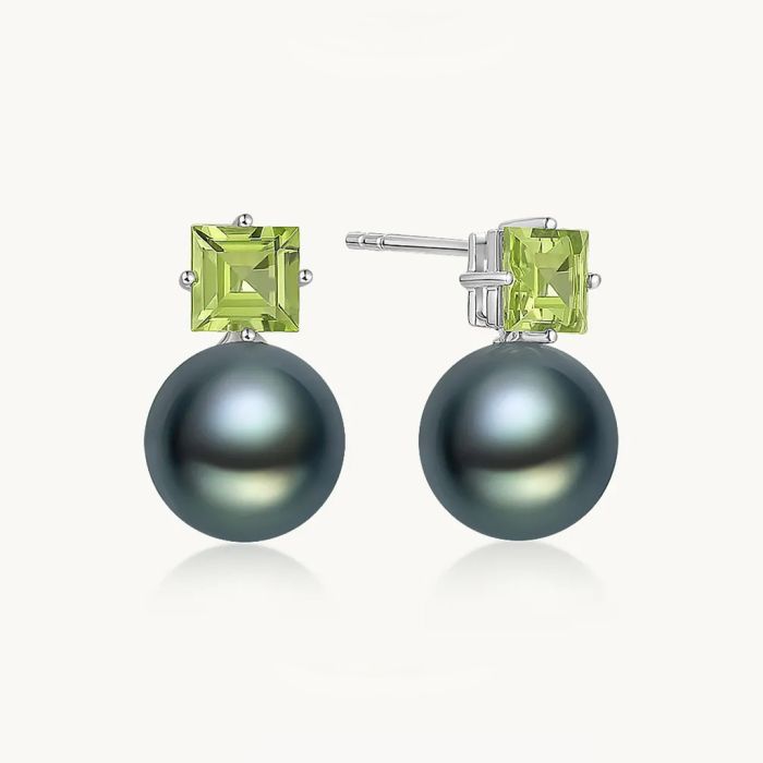 Green Emerald Stud Earrings