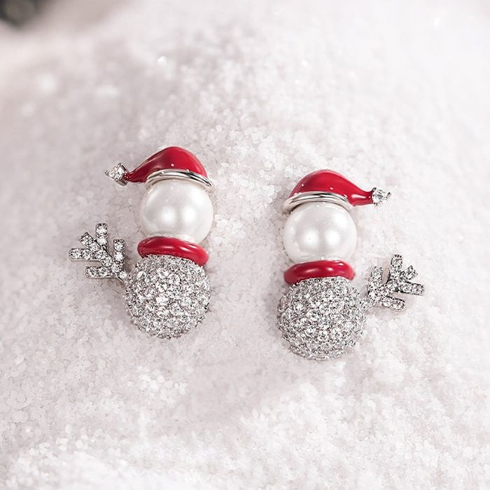 Christmas Snowman Stud Earrings