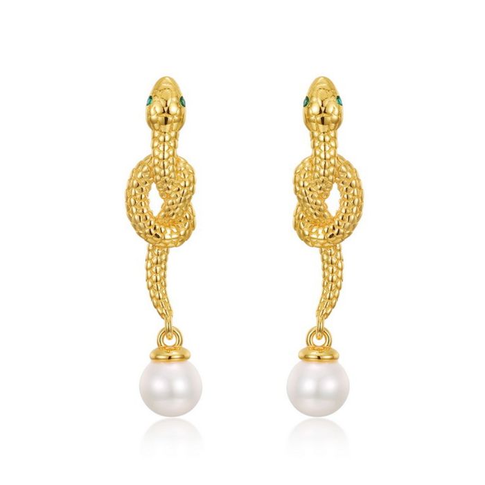 Snake Twining Drop Earrings