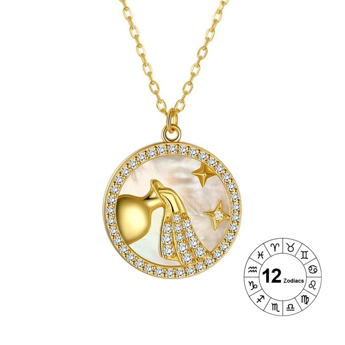 Aquarius Zodiac Pendant Necklace
