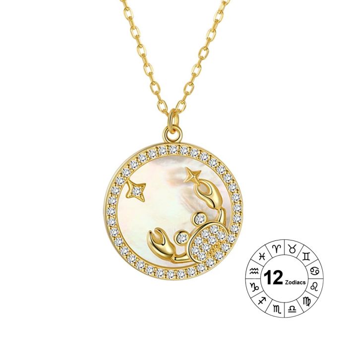 Cancer Zodiac Pendant Necklace