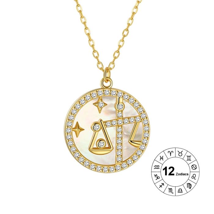Libra Zodiac Pendant Necklace