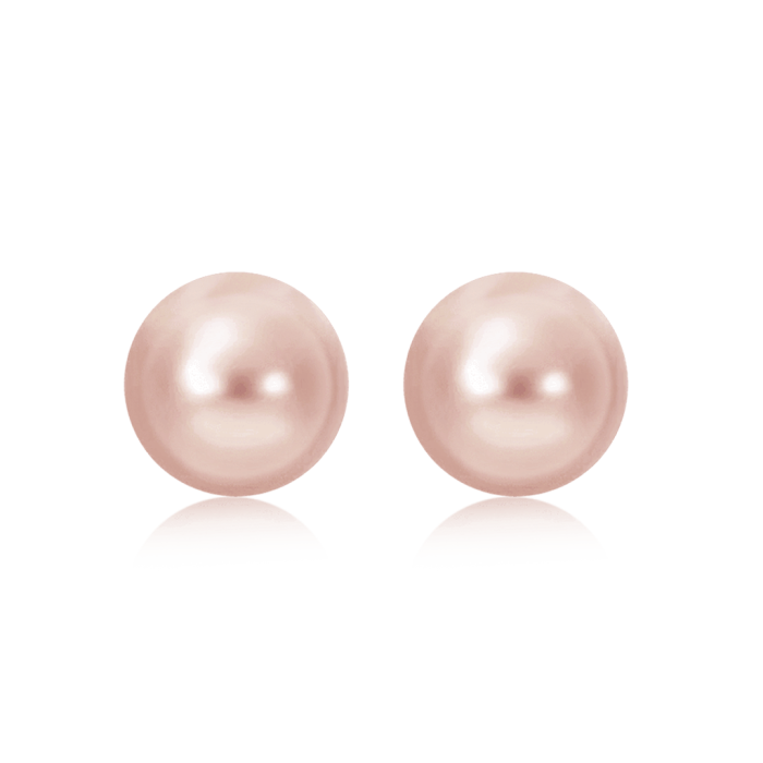 Pink Pearl Stud Earrings