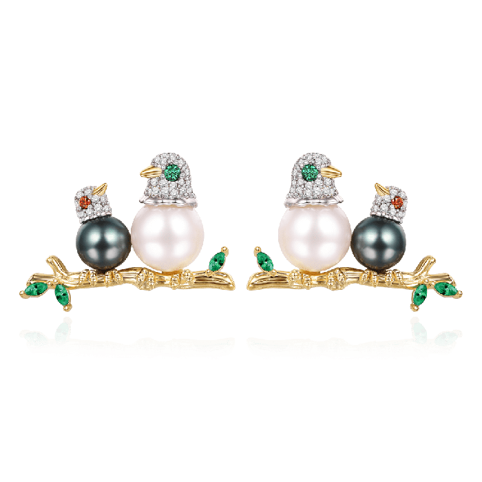 Bird Mother And Her Child Earrings