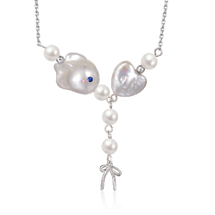 Fish And Heart Pendant Necklace
