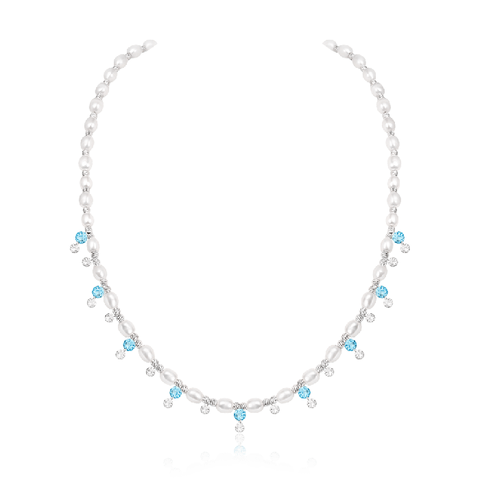 Blue Sparkle Strand Necklace