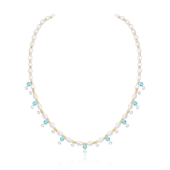 Blue Sparkle Strand Necklace