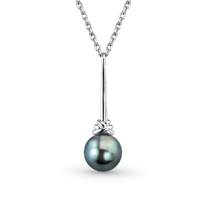 Black Pearl Pendant Necklace