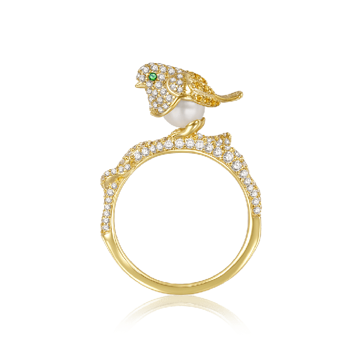 Bird Pearl Ring