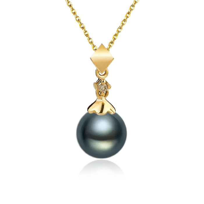 Black Pearl Pendant Necklace