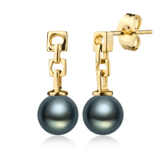 Black Pearl Drop Earrings