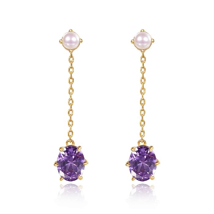 Purple Amethyst Drop Earrings