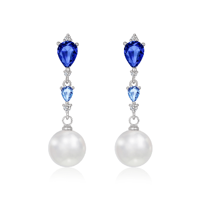 Blue Sapphire Drop Earrings
