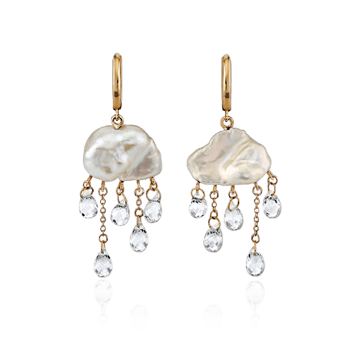 Cloud  Freshwater  Pearl Drop Earrings