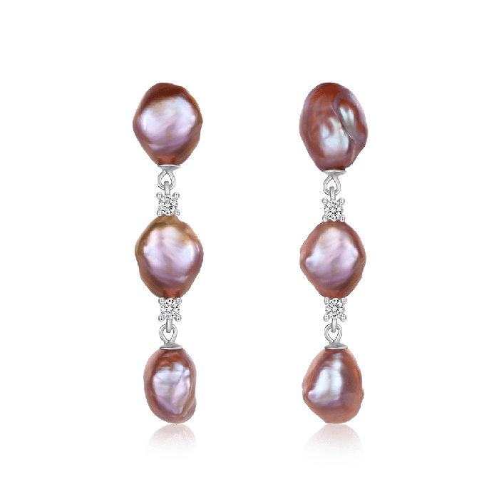 Purple Pearl  Earrings