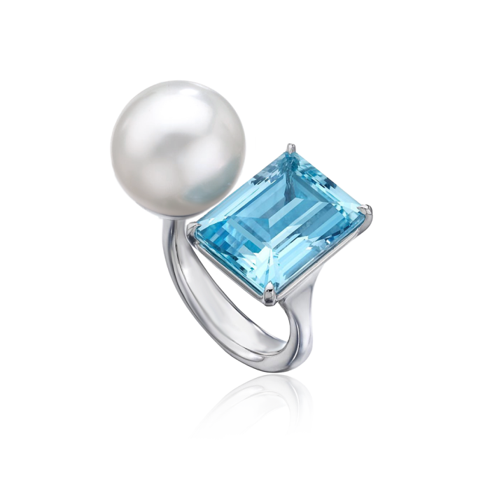 Blue Aquamarine Ring
