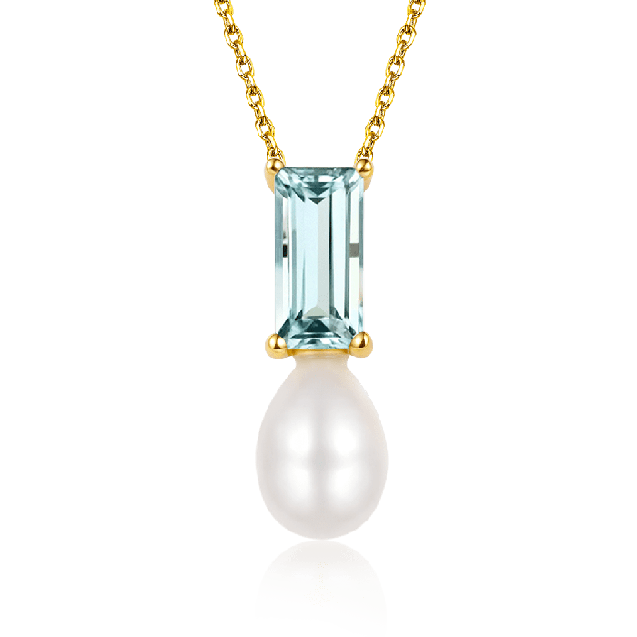 Blue Aquamarine Necklace