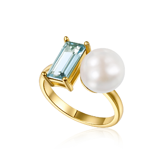 Blue Aquamarine Ring